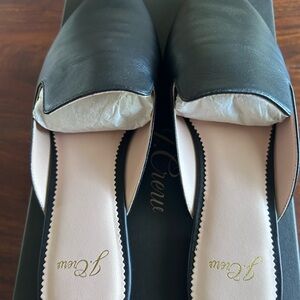 J. Crew Black Leather Mules